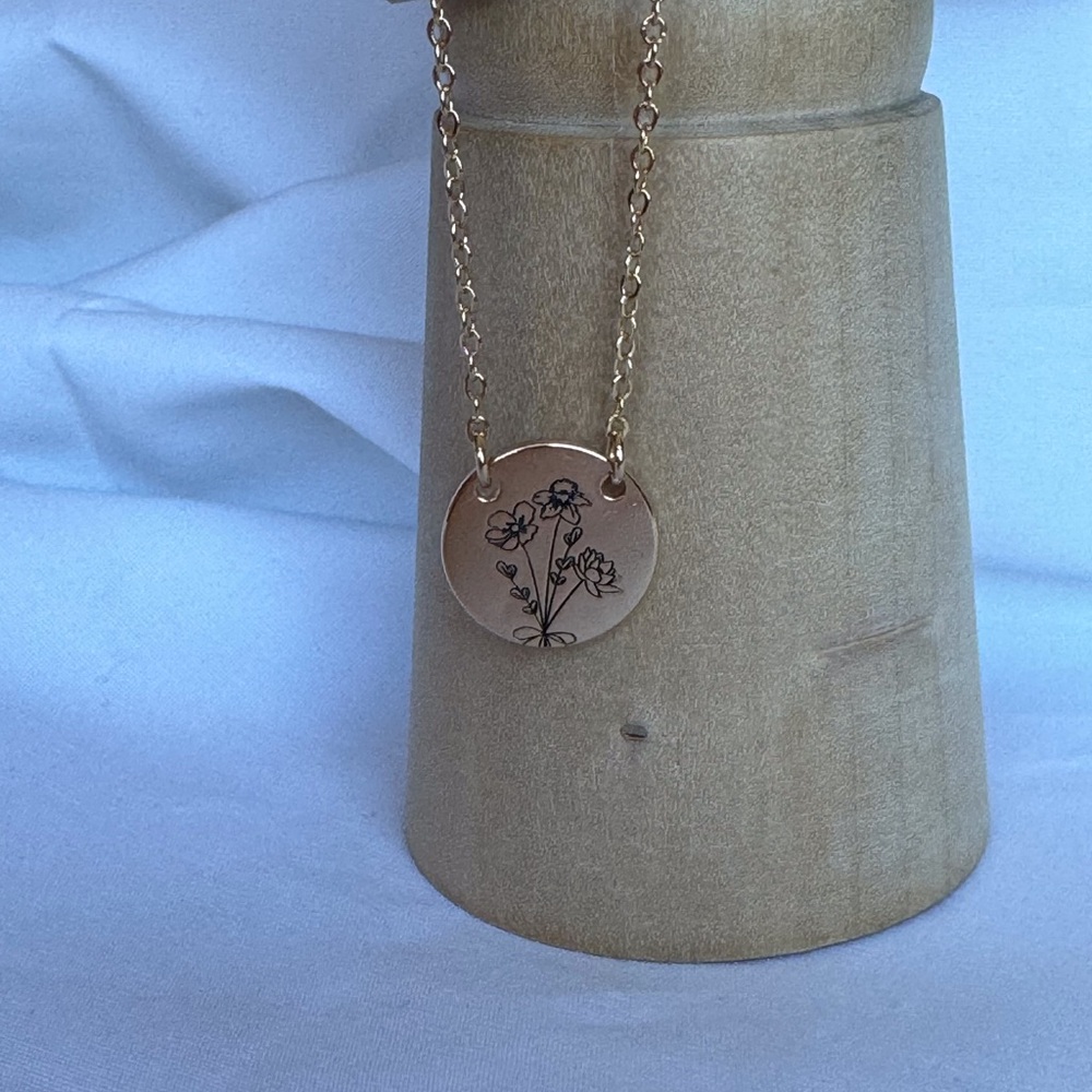 14KGF Flower Choker Necklace